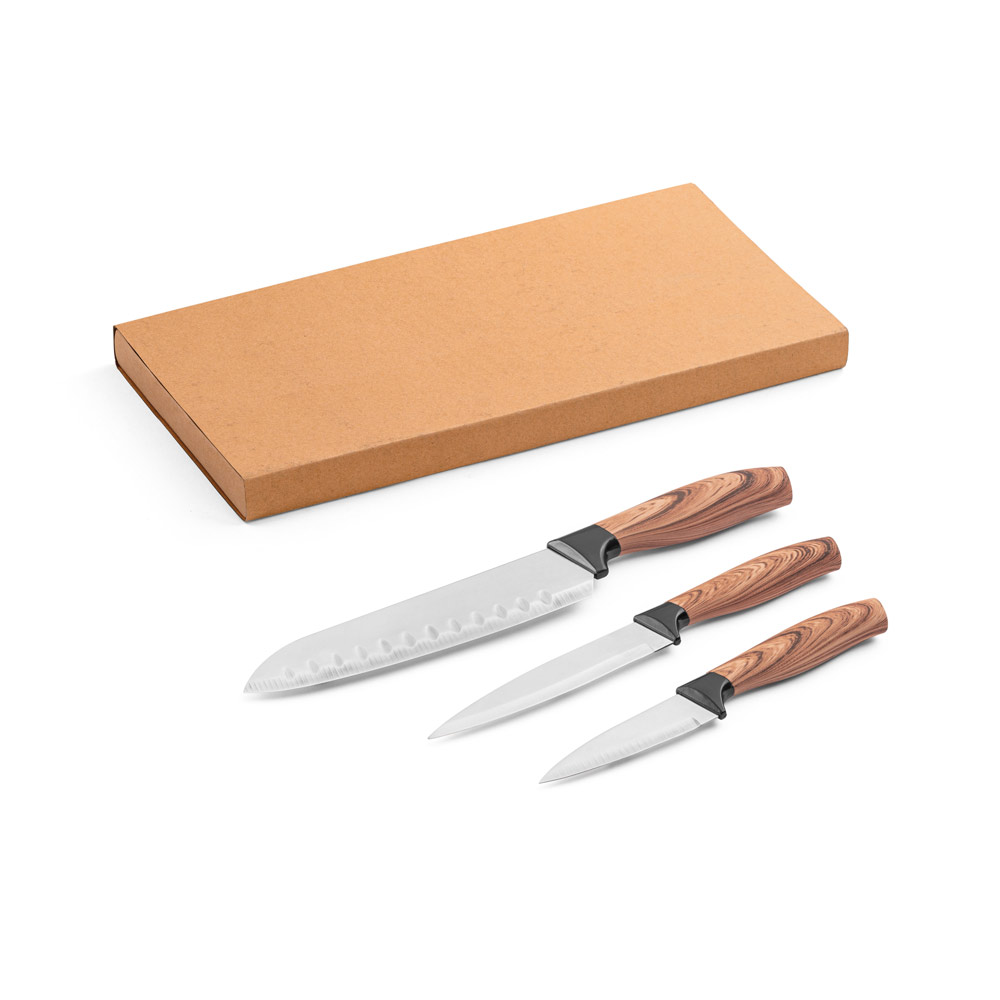 RD 94395-Kit churrasco personalizado com 3 facas de cozinha RD 94395-Kit churrasco personalizado com 3 facas de cozinha